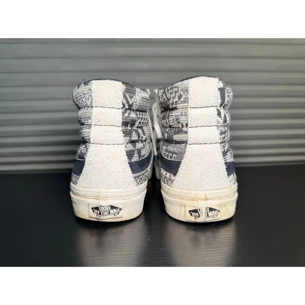 Vans Sk8-Hi Reissue Woven Tribal Cream Black Sneakers Women’s 8 Mens 6.5